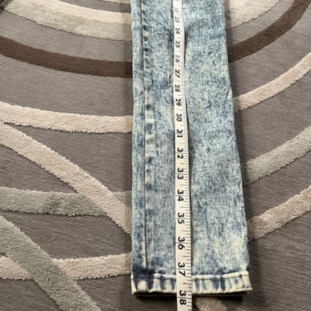 Y2K HAMMER  High Waisted Skinny Acid Wash Retro Stretch Jeans Girls Size 7 - Picture 9 of 13